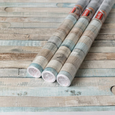 B&Q -  Rio Ocean 67.5Cm X 2M (3 Rolls) Self-Adhesive Vinyl Wrap For Doors And Worktops