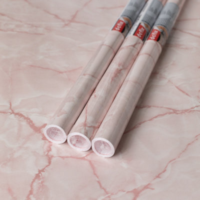 D-C-Fix Marble Pink 67.5Cm X 2M (3 Rolls) Self-Adhesive Vinyl Wrap For Doors And Worktops from B&Q