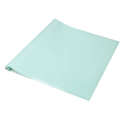Green D-C-Fix Plain Glossy Mint Self Adhesive Vinyl Wrap Film For Kitchen Doors And Furniture 5M(L) 45Cm(W) Size 5