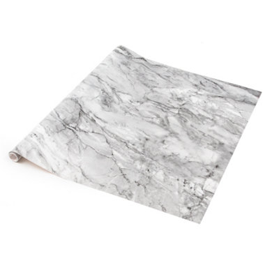 D-C-Fix Marble Romeo Self Adhesive Vinyl Wrap Film For Kitchen Worktops And Furniture 1M(L) 45Cm(W) Grey