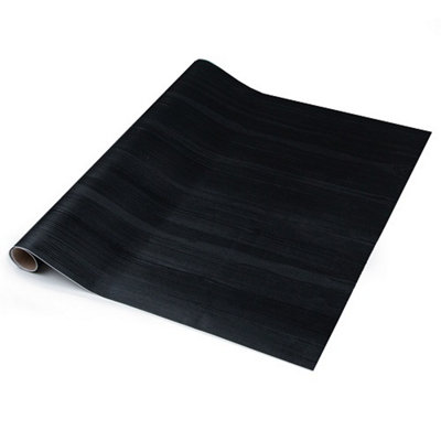 B&Q -  Premium Quadro Black Textured Self Adhesive Vinyl Wrap Film For Kitchen Doors And Furniture 1.5M(L) 67.5Cm(W)