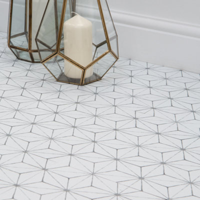 FloorPops Floor Pops Kikko Self Adhesive Vinyl Floor Tiles Pack Of 10 (0.93Sqm) from B&Q