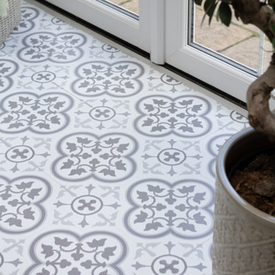 FloorPops Floor Pops Remy Grey 30.48 X 30.48Cm Self-Adhesive Vinyl Floor Tiles Pack 20 (1.86Sqm) from B&Q
