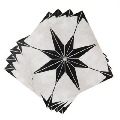 Quadrostyle Astra Black Wall And Floor Tile Vinyl Stickers 30Cm(L) 30Cm(W) Pack Of 4 from B&Q
