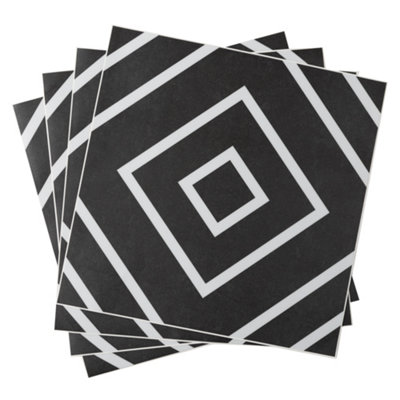 Quadrostyle Director Wall And Floor Tile Vinyl Stickers 30Cm(L) 30Cm(W) Pack Of 4 from B&Q