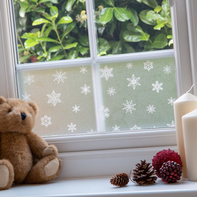 D-C-Fix Snowflakes 20Cm X 1.5M Premium Static Cling Vinyl Window Film For Privacy And Décor