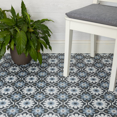 FloorPops Floor Pops Sevilla 30.48 X 30.48Cm Self-Adhesive Vinyl Floor Tiles Pack 10 (0.93Sqm) from B&Q