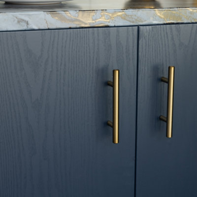 B&Q -  Midnight Navy Wood Matt 67.5Cm X 2M Self-Adhesive Vinyl Wrap For Doors And Worktops