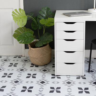 D-C-Fix Ethno 30.48 X 30.48Cm Self Adhesive Vinyl Floor Tiles Pack 33 (3Sqm) from B&Q