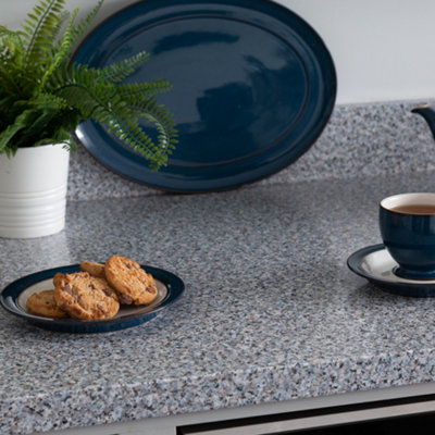 D-C-Fix Granite Self Adhesive Vinyl Wrap Film For Kitchen Worktops And Furniture 5M(L) 90Cm(W) Grey