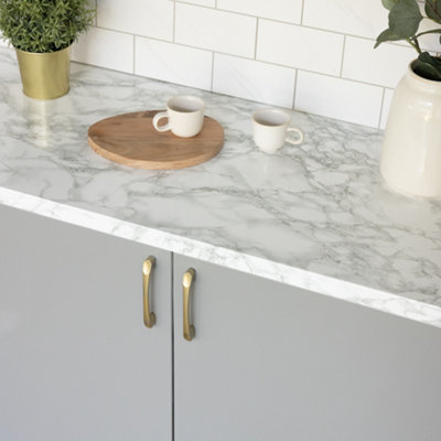 D-C-Fix Marble Self Adhesive Vinyl Wrap Film For Kitchen Worktops And Furniture 15M(L) 67.5Cm(W) Grey