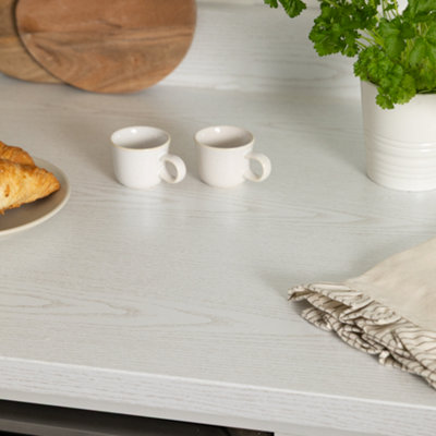 B&Q -  Pearlwood White 90Cm X 15M Self-Adhesive Vinyl Wrap For Doors And Worktops