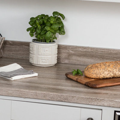 B&Q -  Sonoma Oak Truffel 90Cm X 5M Self-Adhesive Vinyl Wrap For Doors And Worktops