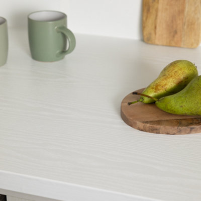 D-C-Fix Woodgrain Whitewood Matt Self Adhesive Vinyl Wrap Film For Kitchen Doors And Worktops 5M(L) 90Cm(W)