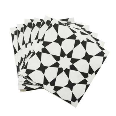 Quadrostyle Agadir Black Wall Tile And Furniture Vinyl Stickers 15Cm(L) 15Cm(W) Pack Of 6 from B&Q