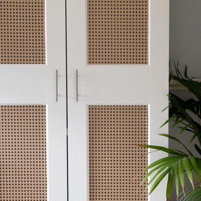 B&Q -  Woven Cane 67.5Cm X 2M Self-Adhesive Vinyl Wrap For Doors And Furniture