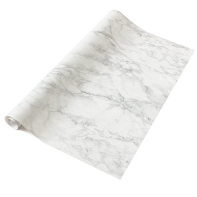 D-C-Fix Marble Cortes Self Adhesive Vinyl Wrap Film For Kitchen Worktops And Furniture 2M(L) 67.5Cm(W) Silver