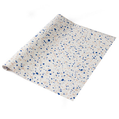 D-C-Fix Terrazzo Blue Self Adhesive Vinyl Wrap Film For Kitchen Doors And Worktops 15M(L) 67.5Cm(W) from B&Q