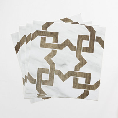 Quadrostyle Zephyr Wall And Floor Tile Vinyl Stickers 30Cm(L) 30Cm(W) Pack Of 4 from B&Q