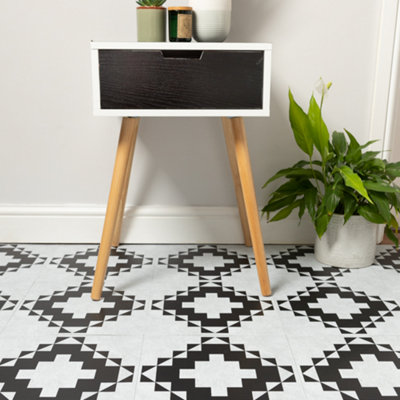 D-C-Fix Victorian Tiles Self Adhesive Vinyl Floor Tiles Pack Of 11 (1Sqm) from B&Q