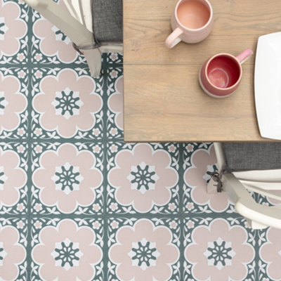FloorPops Floor Pops Daphne Pink 30.48 X 30.48Cm Self-Adhesive Vinyl Floor Tiles Pack 10 (0.93Sqm) from B&Q