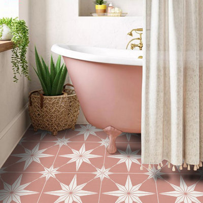 Quadrostyle Astra Rose Wall And Floor Tile Vinyl Stickers 30Cm(L) 30Cm(W) Pack Of 4 from B&Q