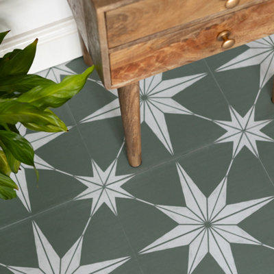 Quadrostyle Astra Olive Wall And Floor Tile Vinyl Stickers 30Cm(L) 30Cm(W) Pack Of 4 from B&Q