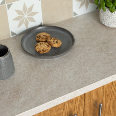B&Q -  Stone Memy Beige 67.5Cm X 2M Self-Adhesive Vinyl Wrap For Doors And Worktops
