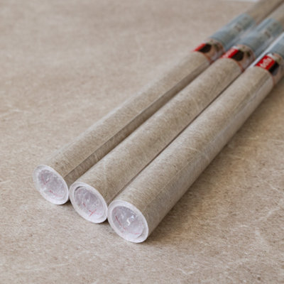 B&Q -  Stone Memy Beige 67.5Cm X 2M (3 Rolls) Self-Adhesive Vinyl Wrap For Doors And Worktops