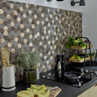 d-c-fix Metal Stone Hexagon Wall Tile 288 x 29mm 10 Pack - Image 8