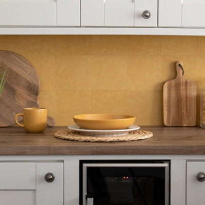 Micro Cement Gold Self-Adhesive Wall Tiles (6 Tiles) 5056525359364 - Image 3