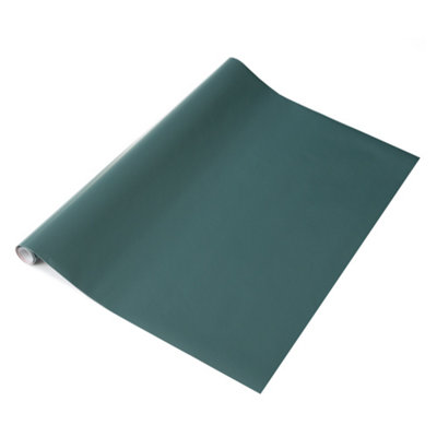 D-C-Fix Plain Matt Mallard Green Self Adhesive Vinyl Wrap Film For Kitchen Doors And Furniture 15M(L) 67.5Cm(W) Box Of 3 Rolls