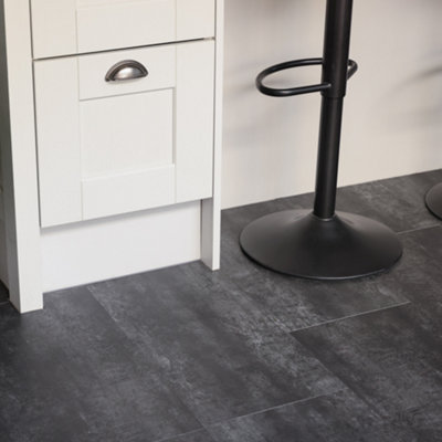 FloorPops Floor Pops Quarry Self Adhesive Vinyl Floor Tiles Pack Of 12 (2.24Sqm) from B&Q
