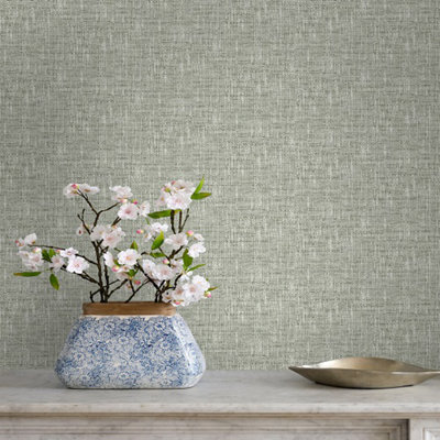 Wallpops Nu Wallpaper Poplin Sage 52.07Cm X 5.49M Self-Adhesive Wallpaper from B&Q