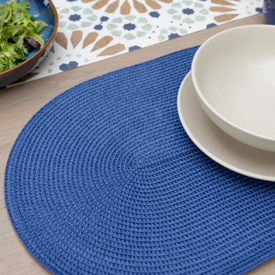 D-C-Fix Deep Blue 44 X 29Cm Oval Weave Placemats Set Of 6 from B&Q
