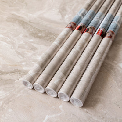D-C-Fix Marble Paladina Sand 67.5Cm X 2M (5 Rolls) Self-Adhesive Vinyl Wrap For Doors And Worktops from B&Q