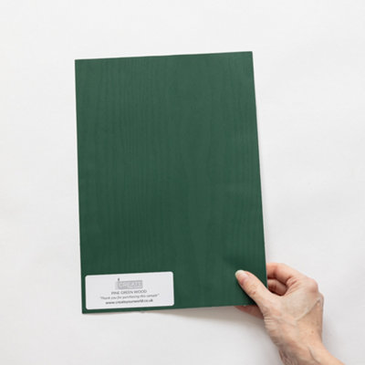 B&Q -  Pine Green Wood Matt A4 Sample Self-Adhesive Vinyl Wrap For Doors And Worktops