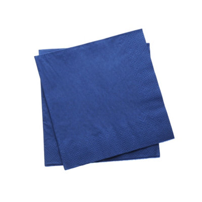 We Can Source It Ltd Dark Blue Napkins 2Ply 24Cm Soft Strong Linen Feel Disposable Paper Dinner Napkin Pack Of 250 Premium Quality from B&Q