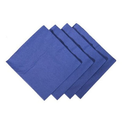 We Can Source It Ltd Dark Blue Lunch Napkins 24Cm 2Ply Soft Disposable Event Catering Table 1000 Napkins 4 Pack Event Home Use from B&Q