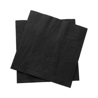 We Can Source It Ltd Black Airlaid Dinner Napkins 24Cm Soft Strong Disposable 1000 Napkins 4 Pack Catering Events Home Parties Pro from B&Q