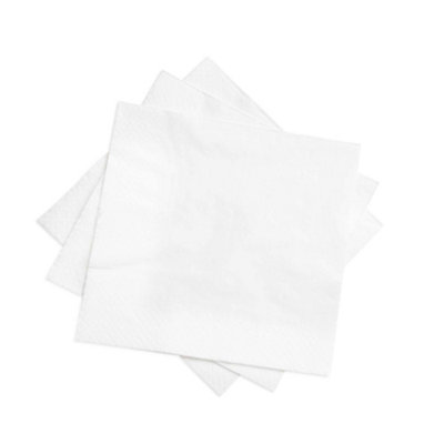 We Can Source It Ltd White Napkins 2Ply 24Cm Soft Strong Linen Feel Disposable Paper Dinner 500 Napkin Pack Of 2 Premium Quality from B&Q