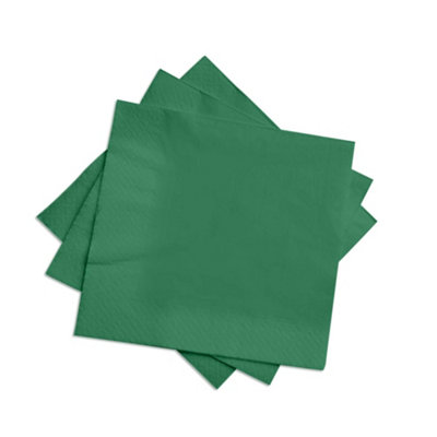 We Can Source It Ltd Dark Green 24Cm 2Ply Cocktail Napkins Recyclable Bar Caddy 2000 Napkins 8 Pack Party Catering Home & Parties from B&Q