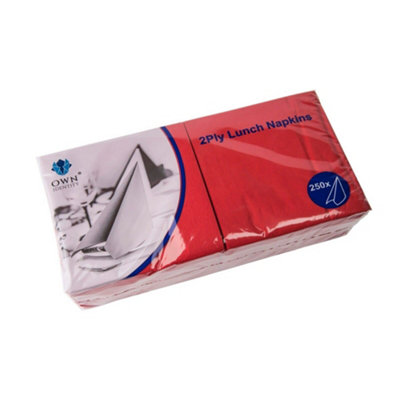 We Can Source It Ltd Red Dinner Napkins 33Cm 2Ply 4Fold Square Disposable Catering 2000 Napkins 8 Pack Event Dining & Parties Uses from B&Q