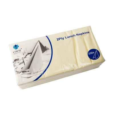 We Can Source It Buttermilk Cream Paper Napkins 33Cm 2Ply 4Fold Linen Feel Disposable Table Napkins 500 Pack 2 For Dining Events from B&Q