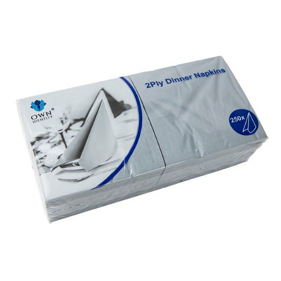 We Can Source It Ltd Grey 40Cm 2Ply 4Fold Cocktail Napkins Recyclable Bar Caddy 250 Napkins 1 Pack Party Catering Home And Parties from B&Q