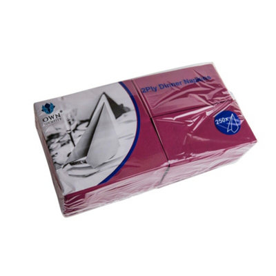 We Can Source It Ltd Burgundy Red 40Cm 2Ply 8Fold Cocktail Napkins Recyclable Bar Caddy 500 Napkins 2 Pack Party Catering Home from B&Q