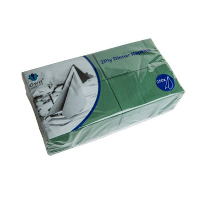 We Can Source It Ltd Dark Green 40Cm 2-Ply Paper Napkins 8-Fold Rectangular 1000 Napkins4Pack from B&Q