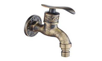  - Antique Style Wall Mounted Outdoor Garden Faucet