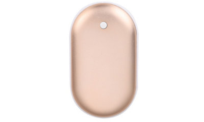 2-In-1 Usb Rechargeable Hand Warmer Power Bank- Gold from B&Q
