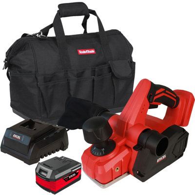 Excel Tools Excel 18V Cordless Planer 82mm With 1 X 4.0Ah Battery Charger & Bag Exl10131 from B&Q